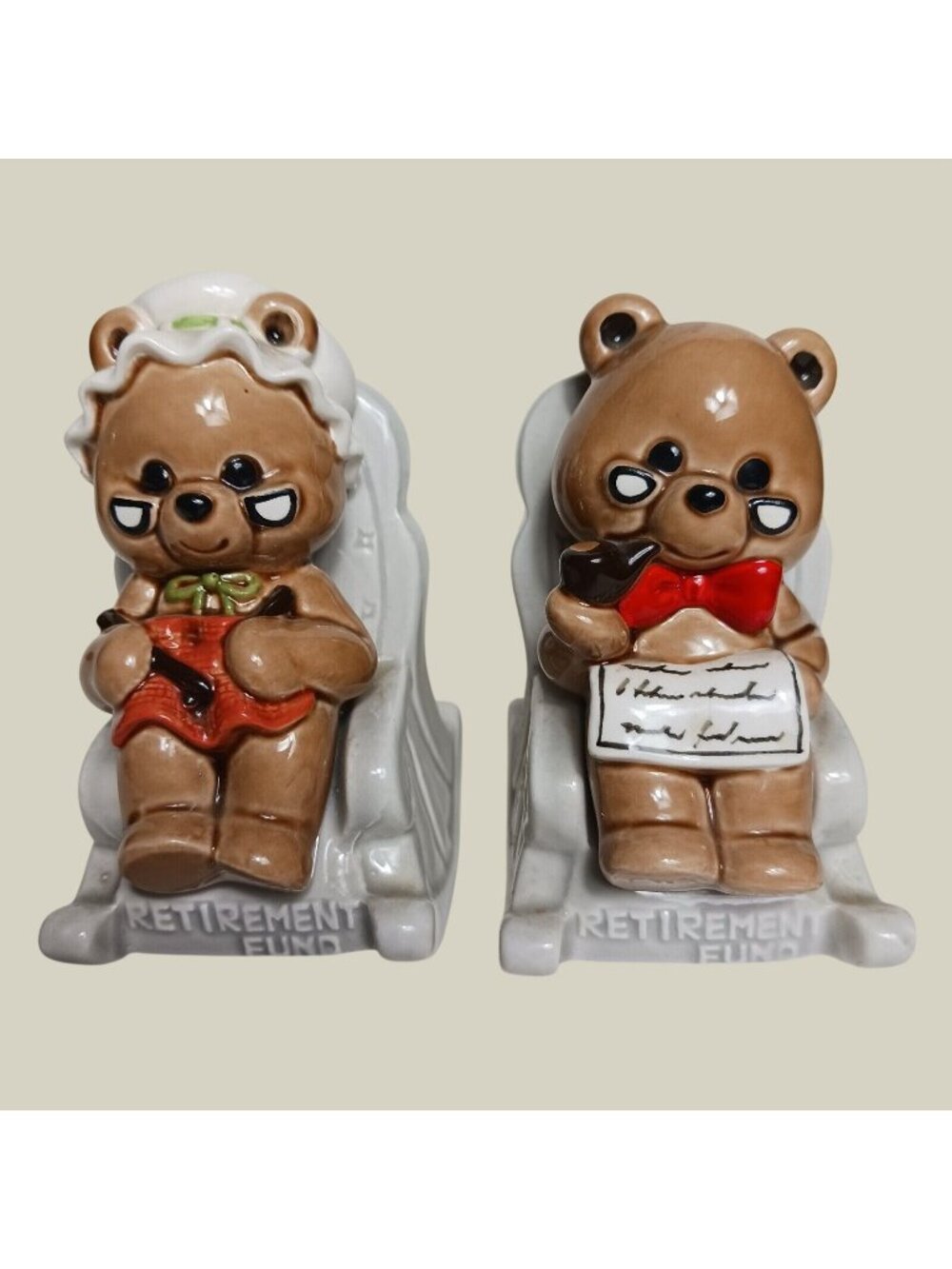 Vintage Norcrest Rocking Bear Ceramic Retirement Fund Bank Japan Kitsch MCM